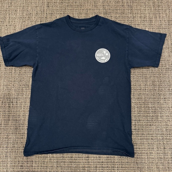 Vans Navy Blue Checkered Palm Tee - Picture 2 of 3